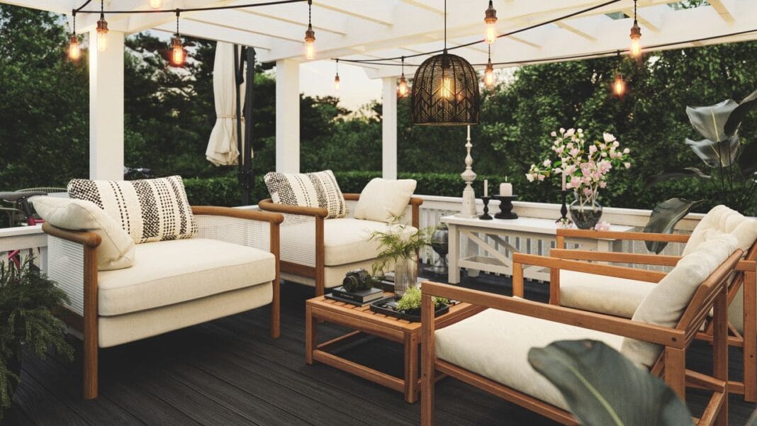 Exterior rest with pergola